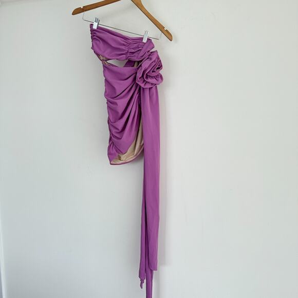 Bahia Maria Mia Mini Dress Small Orchid Lilac Hot Girl Night Out Glam Statement - Picture 3 of 13